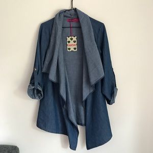 Boohoo Draped Relaxed Denim Jacket